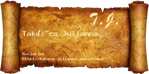 Takács Julianna névjegykártya